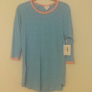 Lularoe Randy Size L New with tags solid heather teal pink long sleeve